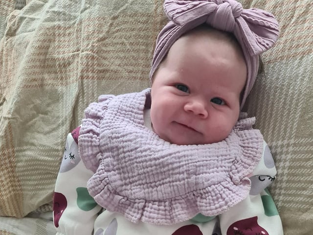 Ryleigh born at 7.34pm on September 1, weighing 7lbs 14oz.