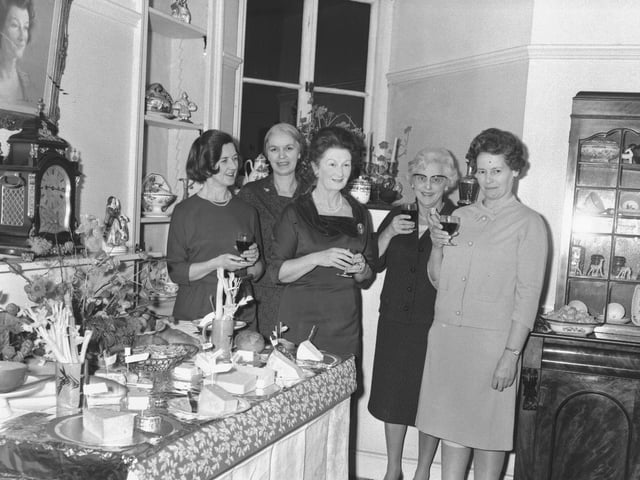 Wine and cheese party at Albion Place, Northampton town centre, December 8, 1966