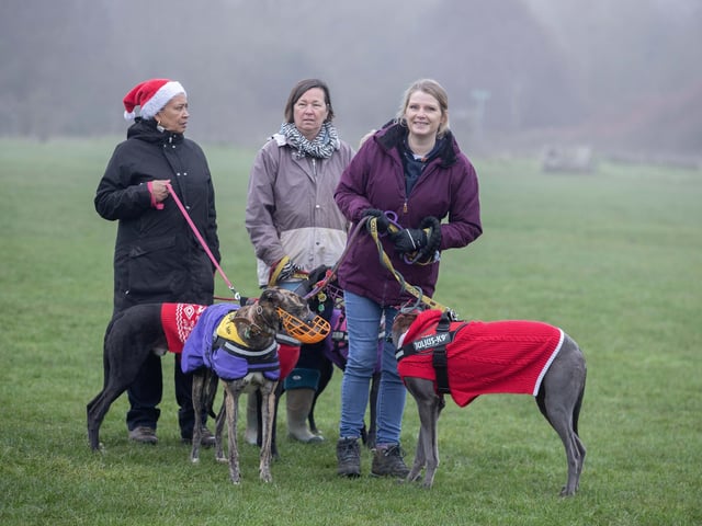 Dozens of dog walkers turned out on Sunday morning (December 21) for the charity's annual fundraiser at Bradlaugh Fields