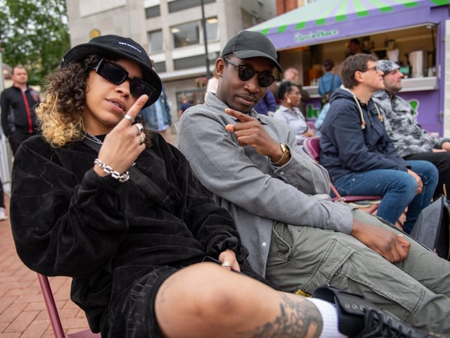 FFSYTHO watching acts perform at Northampton Music Festival 2022. Photo by David Jackson.