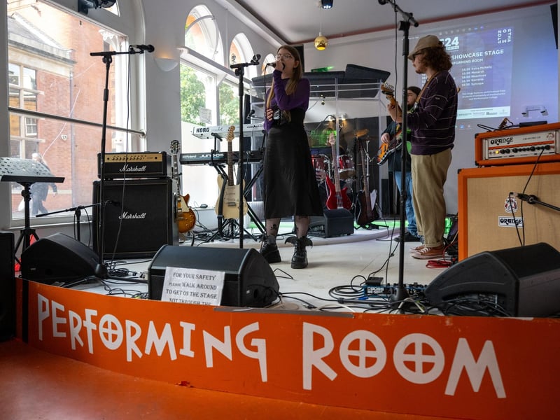 Odell Eady performing on the Student Showcase Stage at the Northampton Music Festival on Sunday, September 8, 2024. Photo by David Jackson.