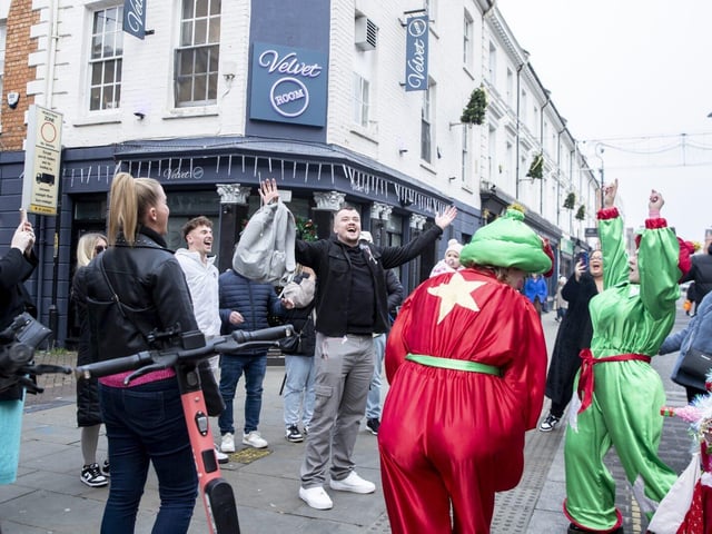 Christmas shoppers enjoyed the festive celebrations in Northampton's Cultural Quarter on Saturday