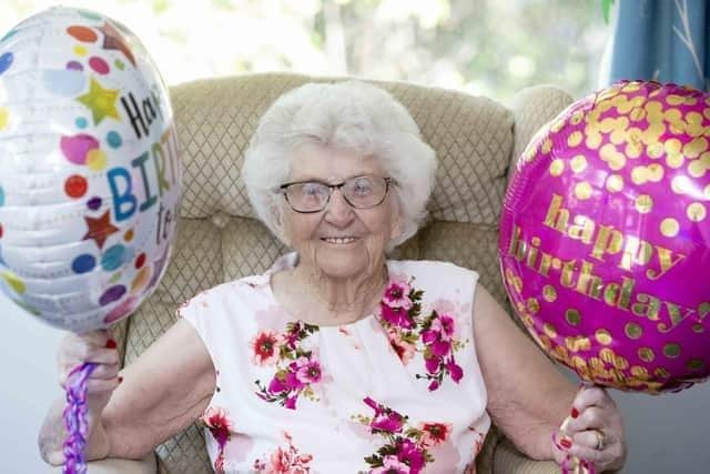 May pictured last year during her 103rd birthday celebrations. Photo: Kirsty Edmonds.