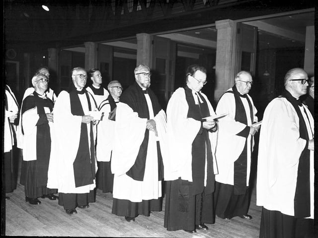 Procession of clergymen in Northampton
