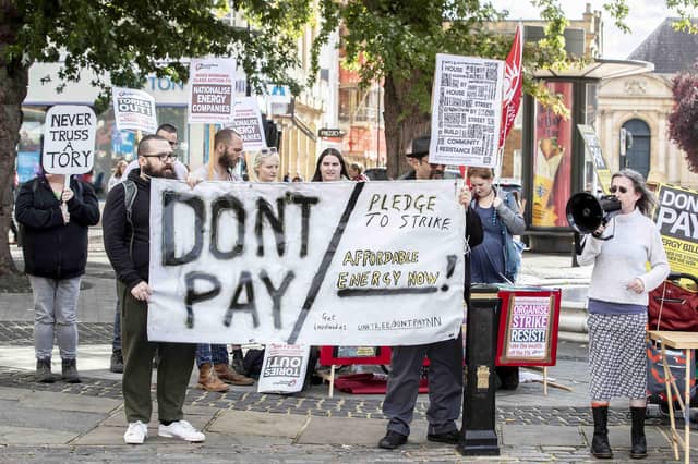 Protestors gathered in Market Square on Saturday (October 1) to demonstrate against the rising energy prices and cost of living crisis. There was also a symbolic bill burning.