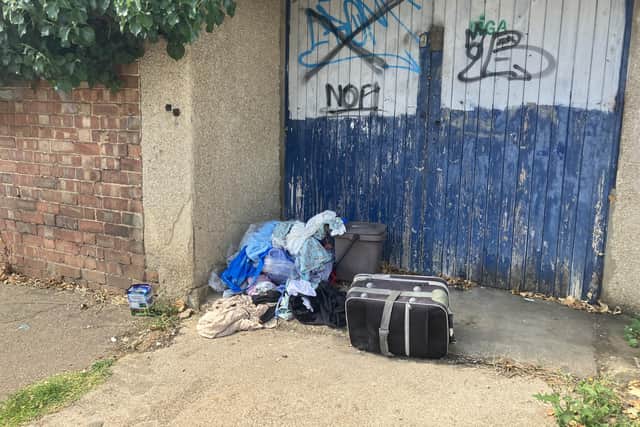 Fly-tipping on Alliston Gardens, a connecting street to Semilong Road.