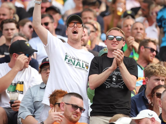 Saints fans at Twickenham on Saturday June 20