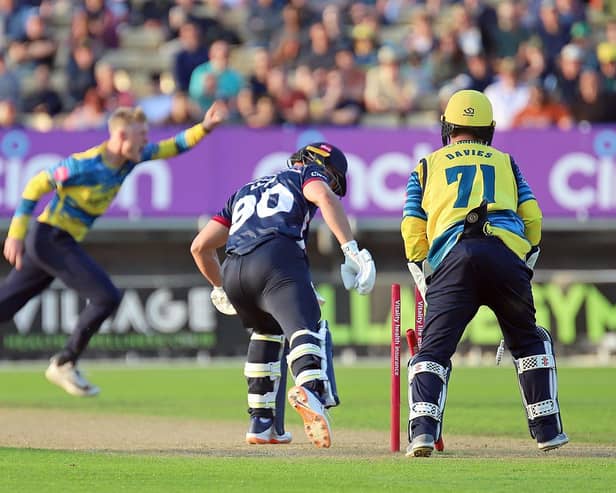 Chris Lynn is bowled by Dan Mousley (Picture: Peter Short)