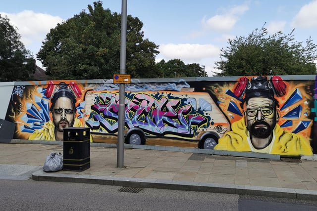 Some of the UK's top graffiti artists sprayed walls and boards in Sol Central, Green Street and St Peter’s Way with the intention to increase community pride and reduce crime
