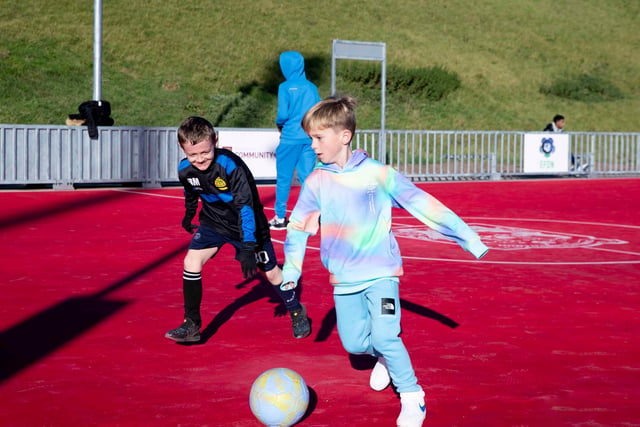 The new community all-weather pitch here at Sixfields was officially opened at Saturday’s Community Day game. Pictures by Kirsty Edmonds