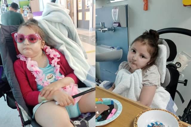 Jasmine Harnett, who the run will raise money for, after complications in cancer treatment left her needing around the clock care.