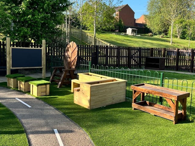 The new outdoor learning area at Hazel Leys Academy