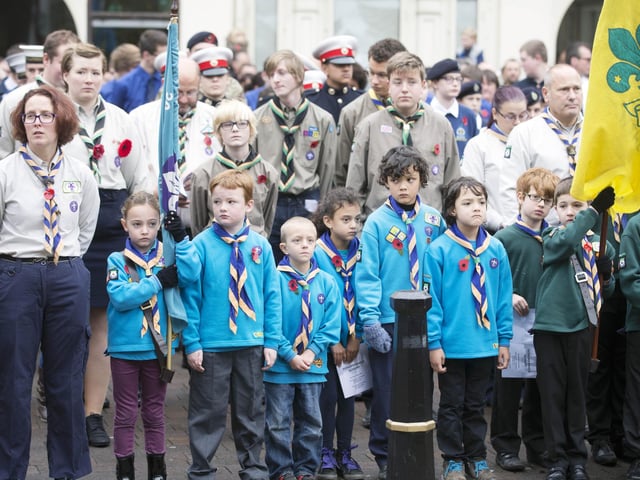 2015 - Remembrance Sunday Parade and wreath laying at Wood Hill outside All Saints Church, Northampton.