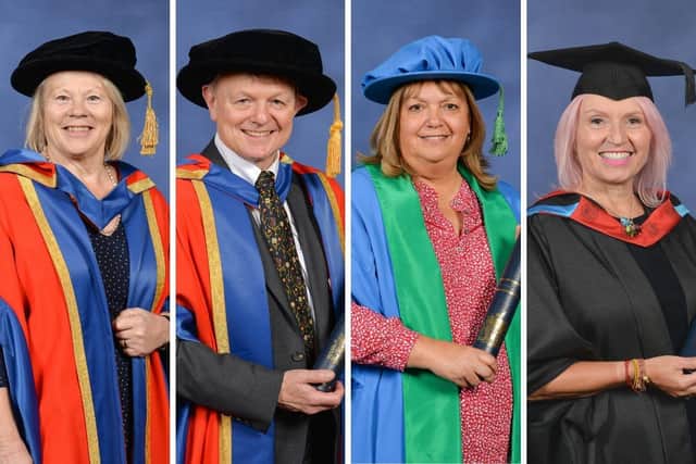 From l-r: Dame Ann Limb, Dr John Hare, Jacquie Marshall, Rowena Bird.