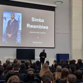 BBC Apprentice star Simba Rwambiwa visited The Duston School on Monday (May 15) to share his pearls of wisdom.