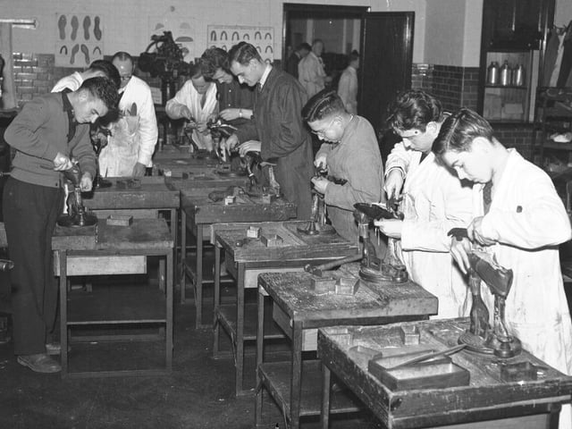 Shoe workers, could be apprentices, date and location unknown