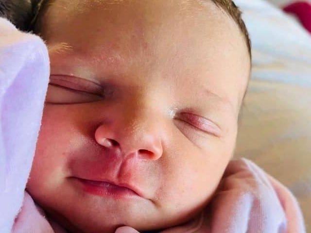 Shanahan born on January 12, 2023 at 4.35am in water on Barratt ward at NGH. She weighed 8lbs 3oz.