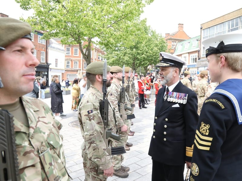 Kettering town centre: crowds line town centre to welcome The Royal Anglian Regiment for Armed Forces Day parade /National World