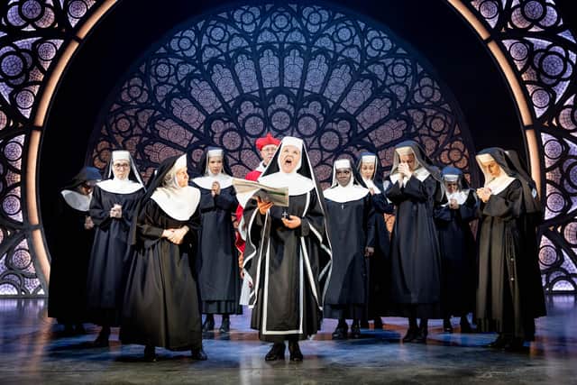 'Her expressions said it all': Wendi Peters with the cast of Sister Act