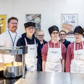 Students at Northampton College helped representatives from Northamptonshire Association for the Blind learn how to cook for themselves