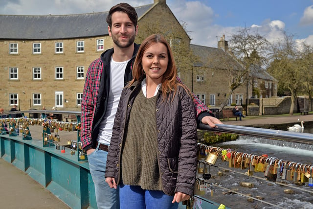 Padlock bridge in Bakewell town centre, pictured are Semic Sejdic and Jessica Dennahay pictured in 2015