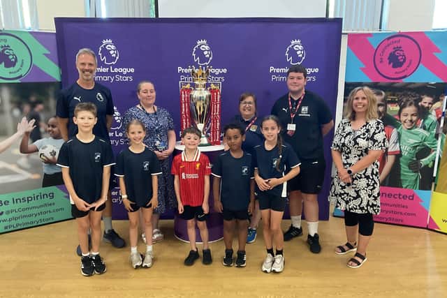 Collingtree CofE Primary School with Premier League Trophy