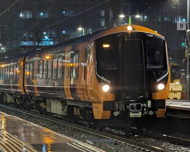 The first London Northwestern Class 730s on its way to Euston this week — but Northampton rail users must wait another year for the new trains to arrive Photo: @DownOnTheStour