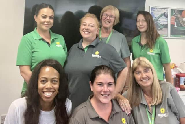 Lorraine Lewis from The Lewis Foundation with the Sunbelt Rentals Northampton team.