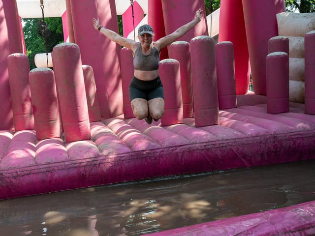 Runners taking part in the Pretty Muddy Race For Life at Abington Park in Northampton on Saturday, July, 11, 20026. Photo by David Jackson.