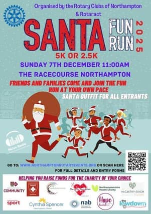 Northampton Rotary Charity Santa Fun Run poster.