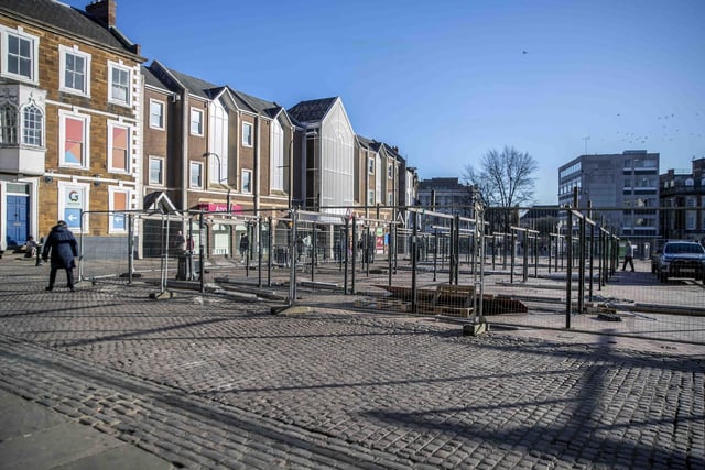 Works to refurbish the Market Square began on Monday (February 6) and will last around 18 months, according to WNC