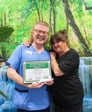 Solomon Jones is pictured with the patient who nominated him Dannielle