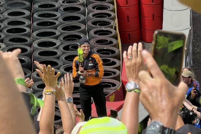 Lando Norris visited us at the Landostand before the race got underway.