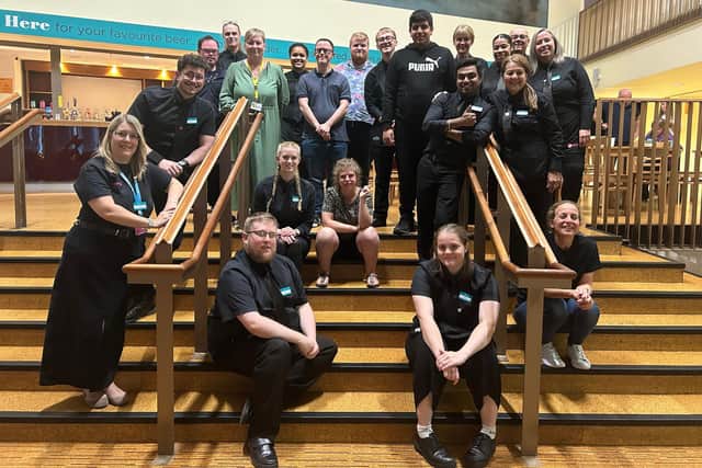 Theatre staff with the young people from Northgate School Arts College