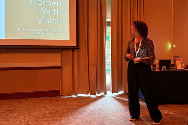 Jas presenting at the event.