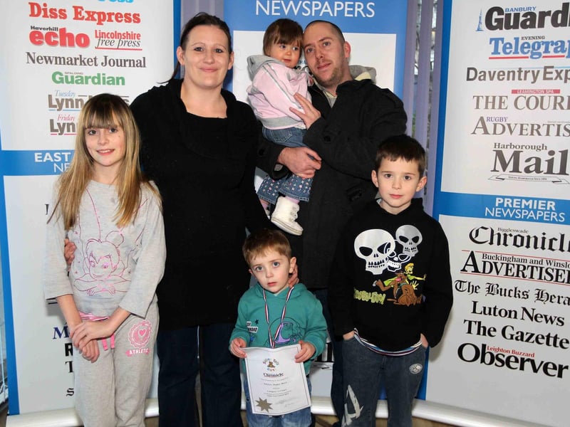 2012 - The Muir family with winner Ashton (centre). Nadine, Fay, Ashton, Imogyn, Dan and Shane.