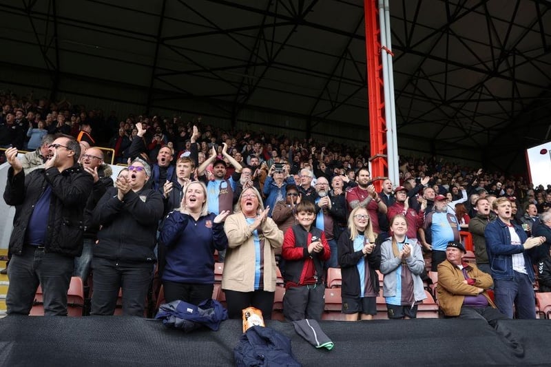 Northampton Town fans applaud as the teams enter the pitch prior to the Sky Bet League Two between Leyton Orient and Northampton Town at The Breyer Group Stadium on October 15, 2022.