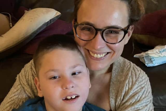 The founder of Harry’s Pals, Hayley Charlesworth, pictured with her son, Harry.