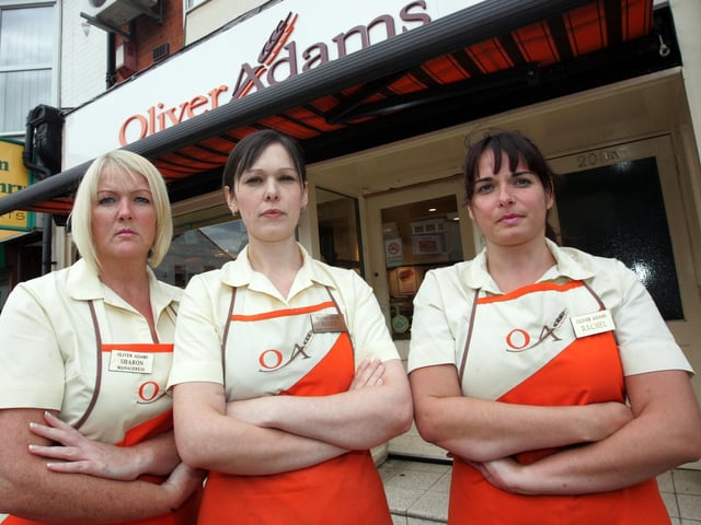 Oliver Adams bakery on Wellingborough Road. Pictured in 2008 are Manager Sharon Lukeman, Kelly Hill and Rachel De Lacey