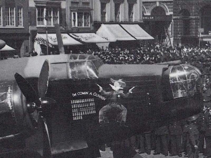 World War II plane parked in Market Square