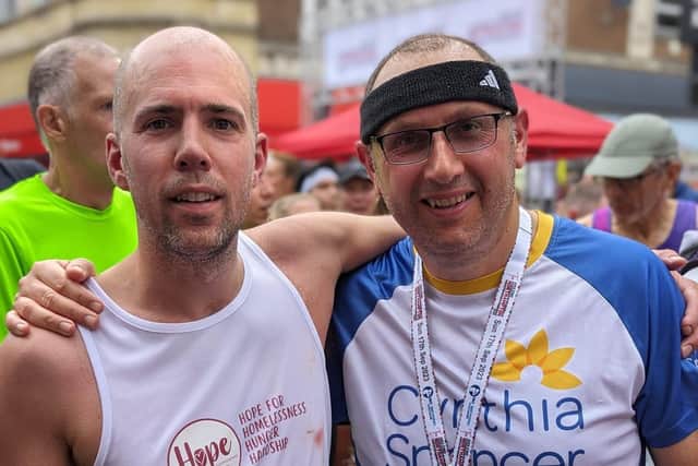Richard Kingston (left) and Lee Ferris (right) took part in important fundraising for Cynthia Spencer Hospice and the Hope Centre this year.