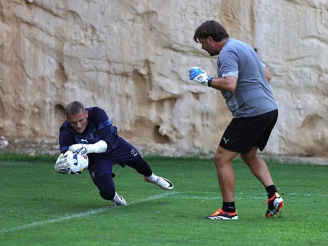 Young goalkeeper James Dadge was also out in Spain