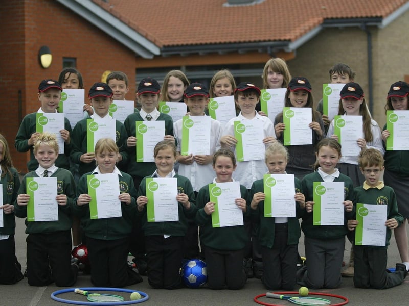 East Hunsbury Primary School pupils receive their sports awards / certificates