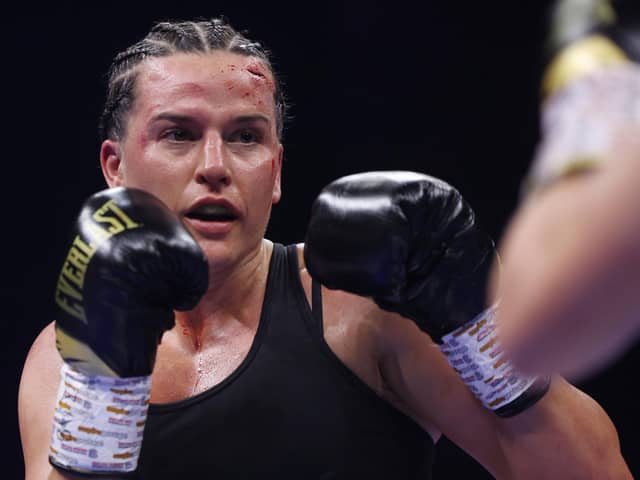 Chantelle Cameron in action against Katie Taylor on Saturday (Picture: Mark Robinson / Matchroom Boxing)