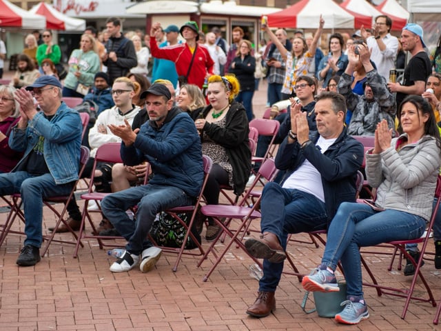 Crowds watching acts perform at Northampton Music Festival 2022. Photo by David Jackson.