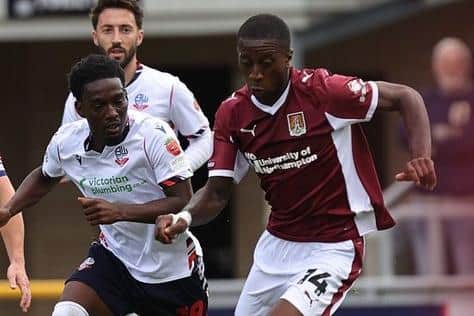 Tyrese Fornah in action for the Cobblers against Bolton at Sixfields (Picture: Pete Norton)