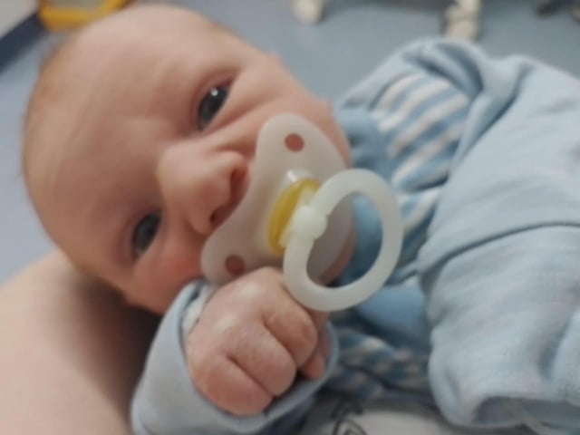 Oscar Regan born at 10.45pm on November 27, weighing 6lbs 2oz.