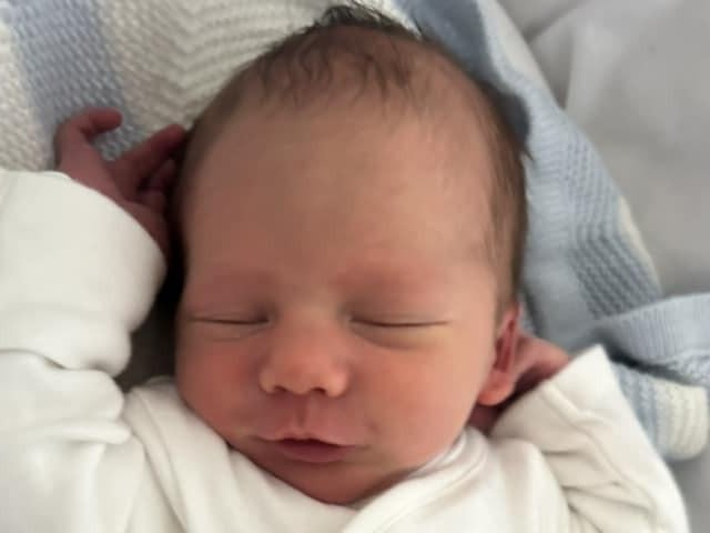 Arlo Cooper David born at 4.02am on February 12 at Northampton General Hospital, weighing 7lbs 3oz.