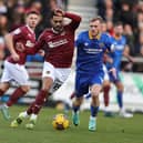 Jordan Willis on the ball during the Sky Bet League One match between Northampton Town and Shrewsbury Town (Photo by Pete Norton/Getty Images)