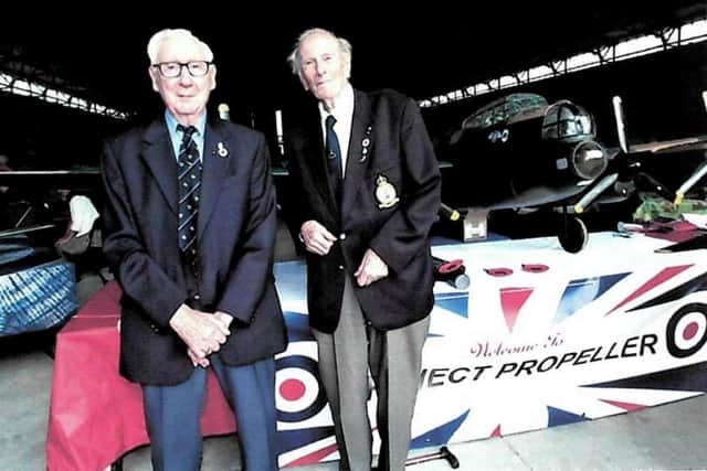 Eddie Habberley, left, and Maurice Marriott, right, were among the final veterans to take flight.